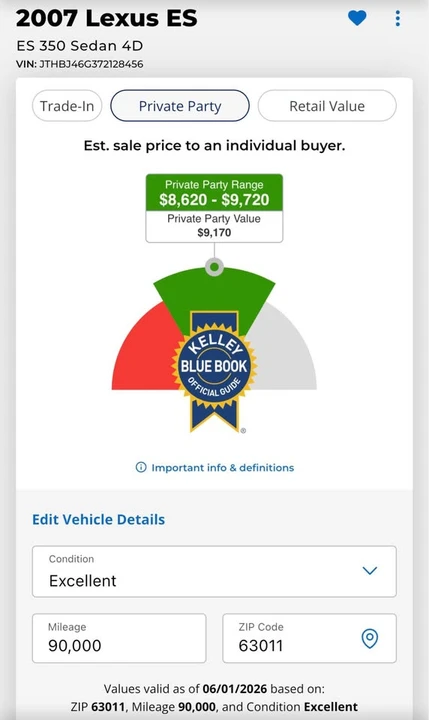2007 Lexus ES 5th Gen - Image 15 of 20