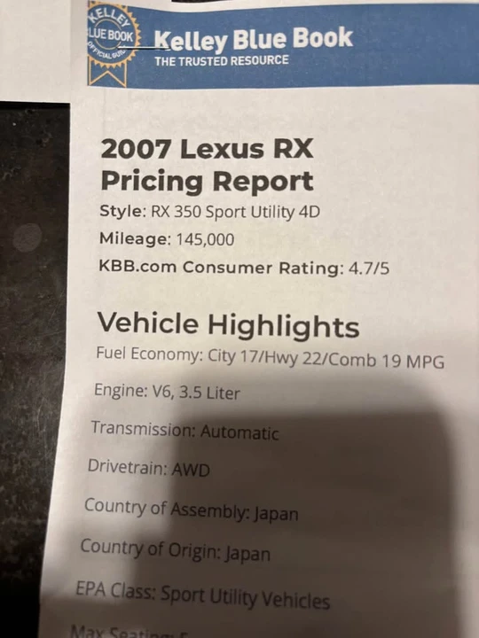 2007 Lexus RX 2nd Gen - Image 15 of 17