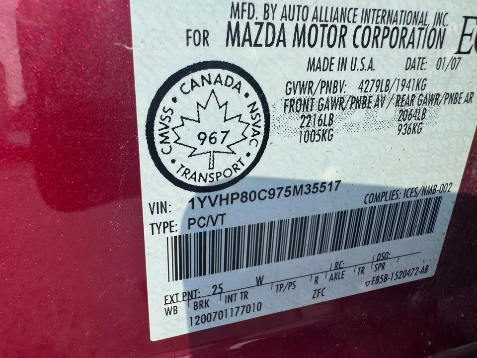 2007 Mazda Mazda 6 1st Gen - Image 12 of 12