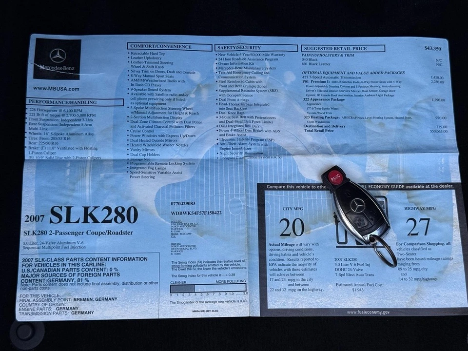 2007 Mercedes-Benz R171 SLK-Class - Image 24 of 24