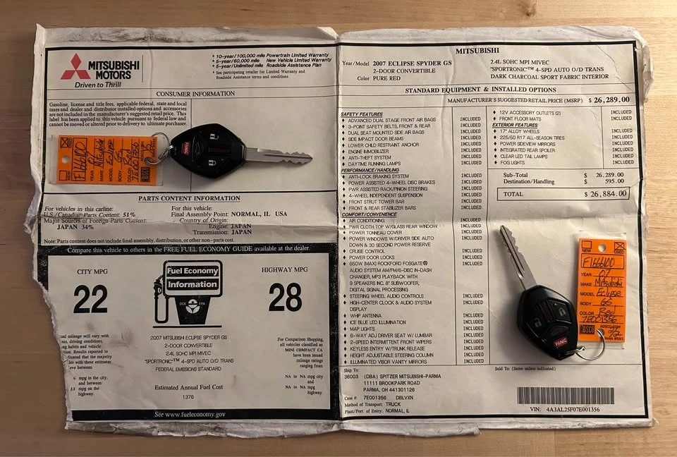 2007 Mitsubishi Eclipse 4th Gen - Image 15 of 19