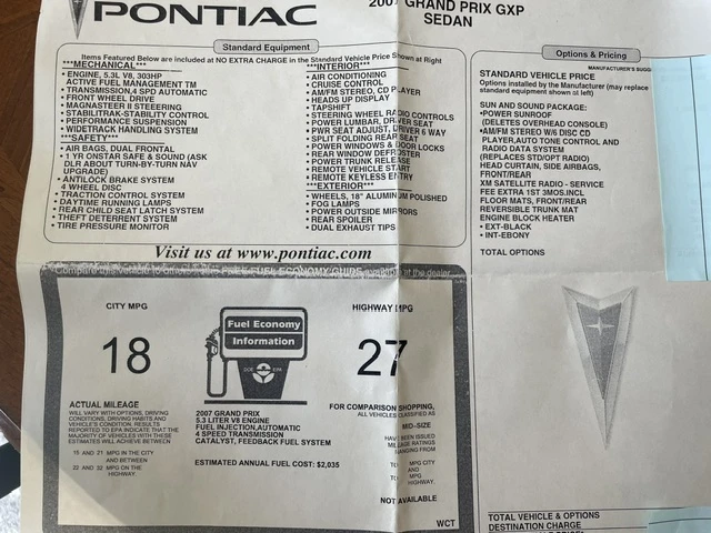 2007 Pontiac Grand Prix 3rd+ Gen - Image 16 of 25
