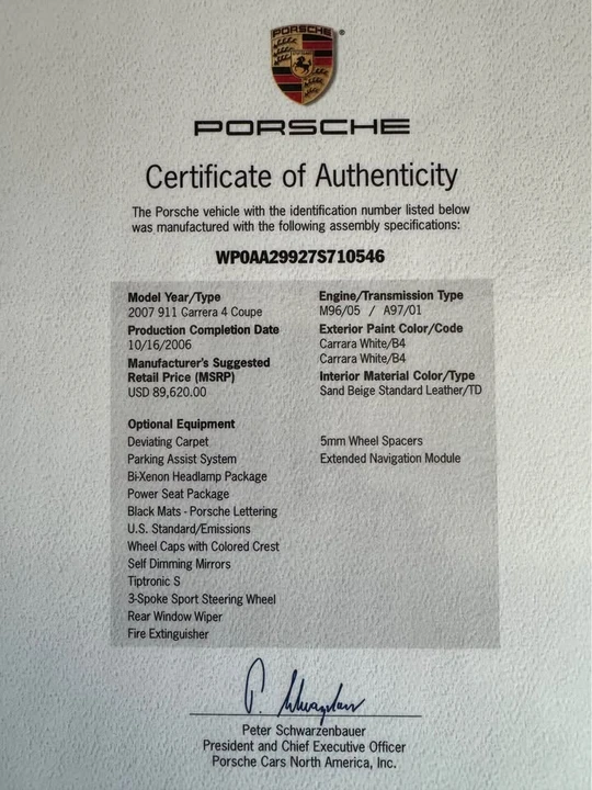 2007 Porsche 997 Carrera 4 - Image 10 of 13