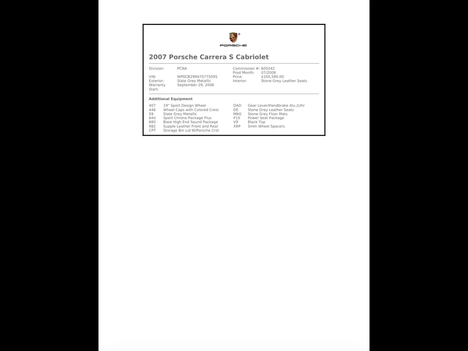 2007 Porsche 997 Carrera S - Image 10 of 10