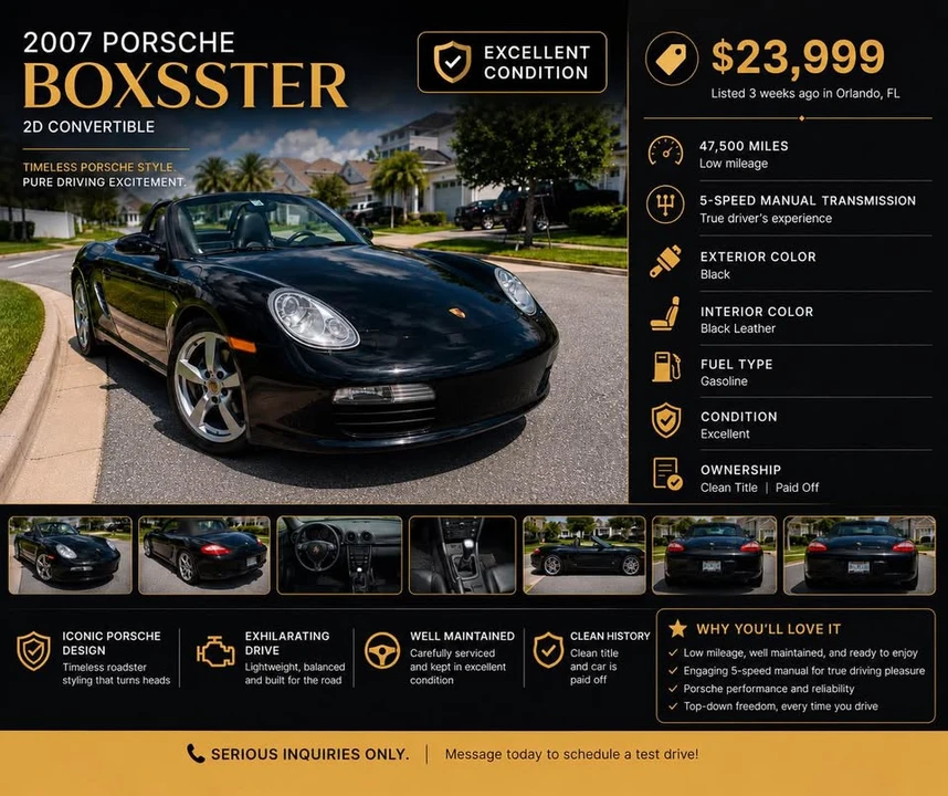 2007 Porsche 987 Boxster - Image 9 of 9