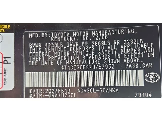 2007 Toyota Camry 6th Gen - Image 9 of 9