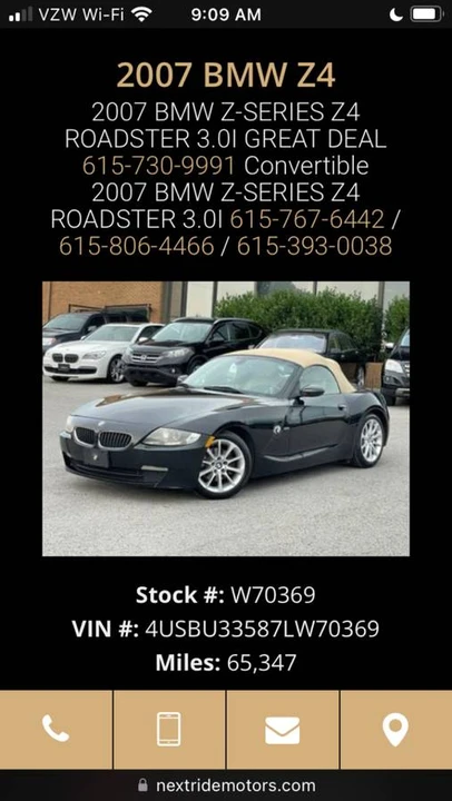 2007 BMW E85 Z4 Roadster - Image 9 of 9