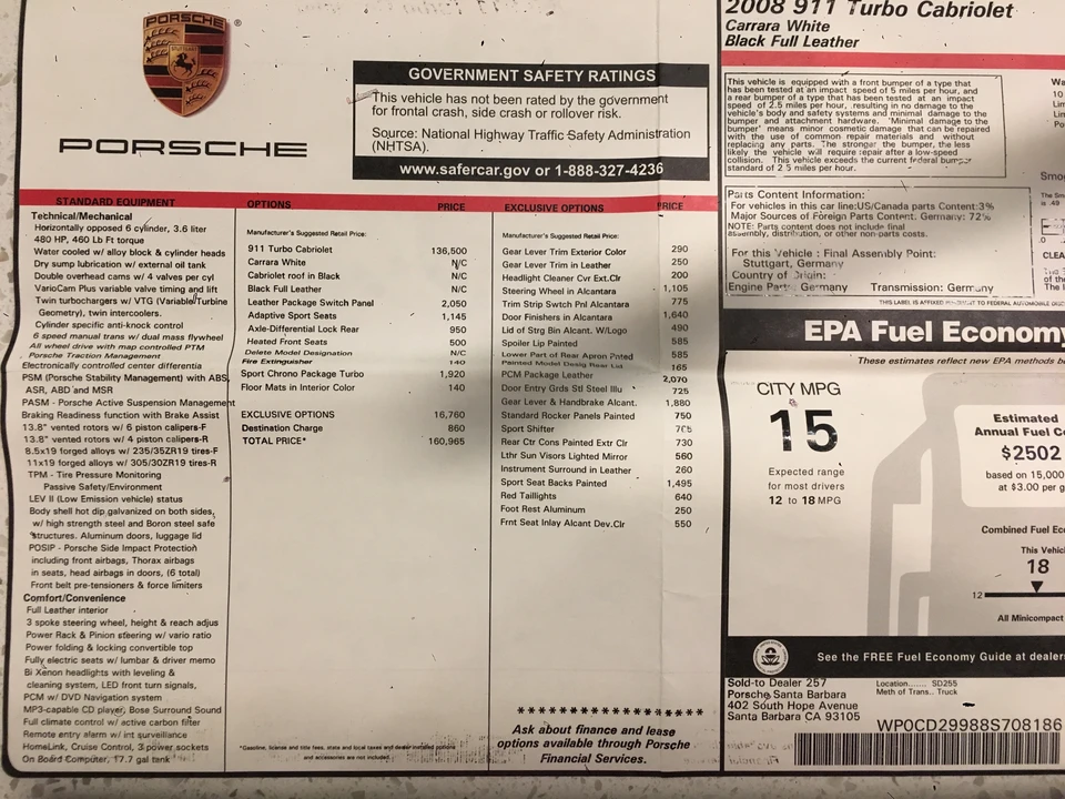 2008 Porsche 997 Turbo - Image 9 of 22