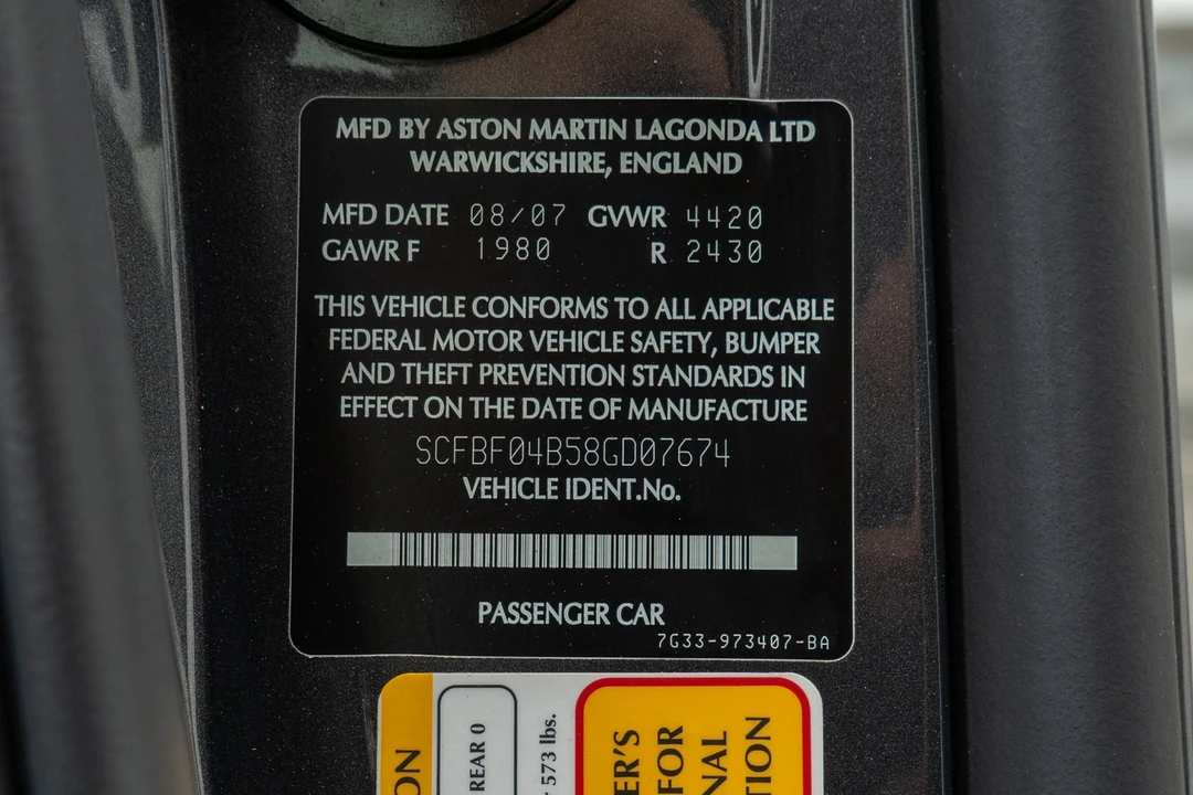 2008 Aston Martin V8 Vantage (2006-2017) - Image 19 of 21