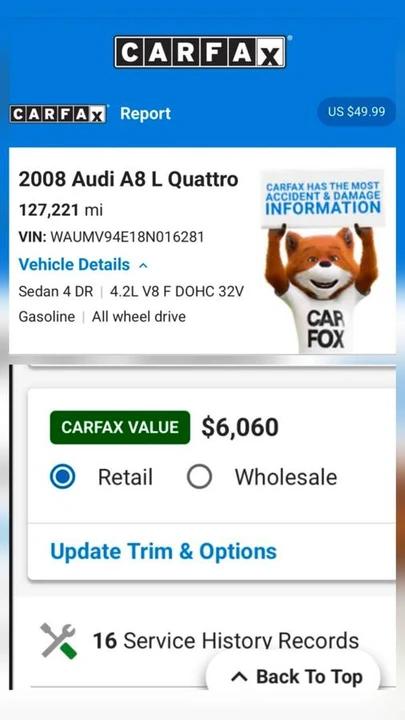 2008 Audi D3 A8 - Image 2 of 6