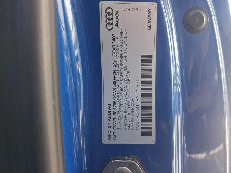 2008 Audi B8 S5 - Image 8 of 15