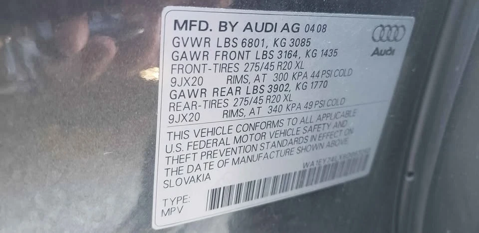 2008 Audi SQ7 - Image 8 of 10