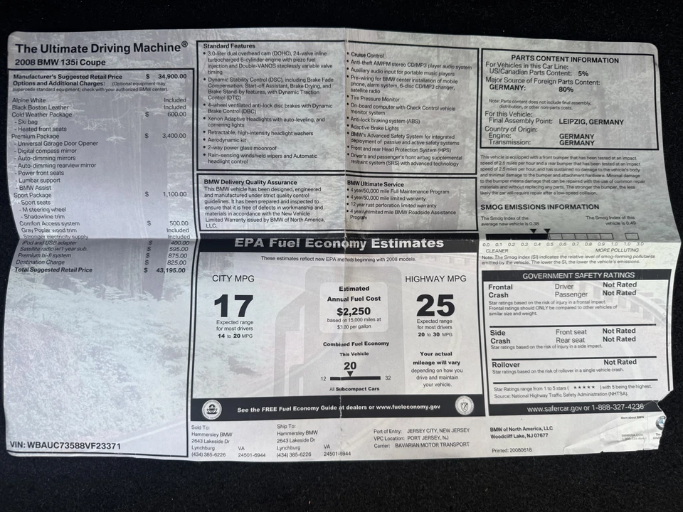 2008 BMW E82 135i & 135is - Image 2 of 5
