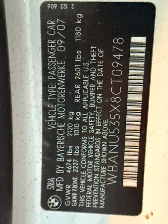 2008 BMW E60 5 Series Sedan - Image 14 of 14