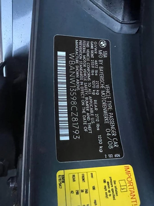 2008 BMW E60 5 Series Sedan - Image 11 of 14