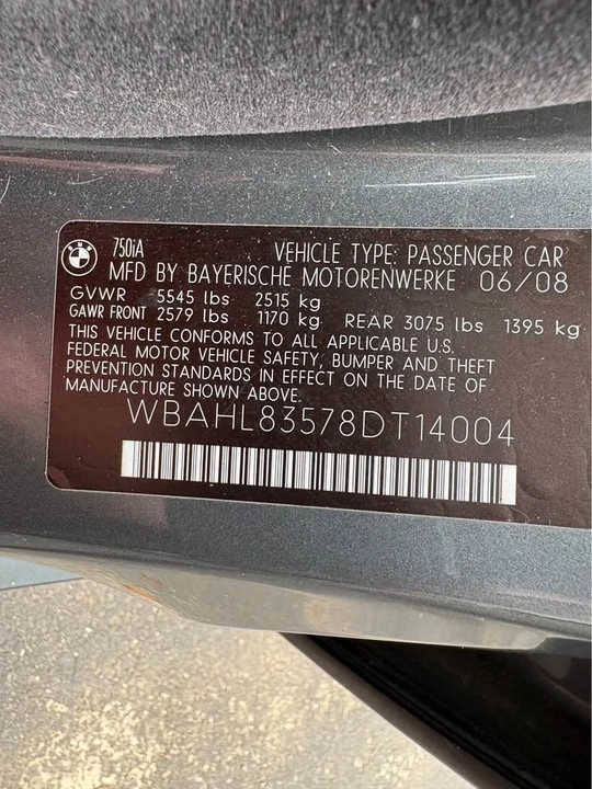 2008 BMW E65/E66 750i & 760i Sedan - Image 14 of 14