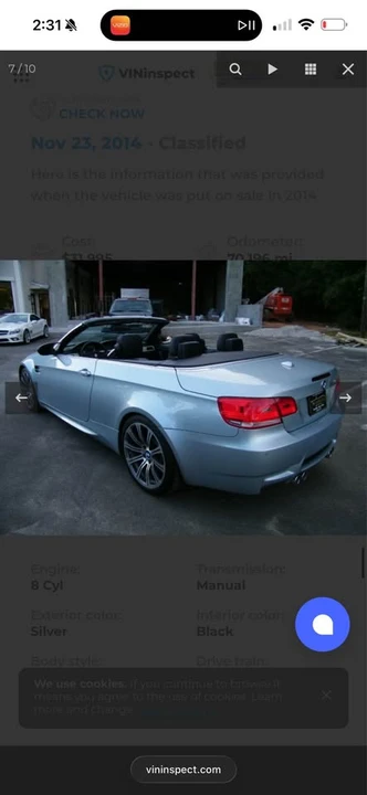 2008 BMW E93 M3 Convertible - Image 8 of 16