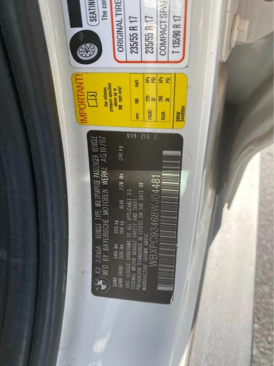 2008 BMW E83 X3 - Image 6 of 20