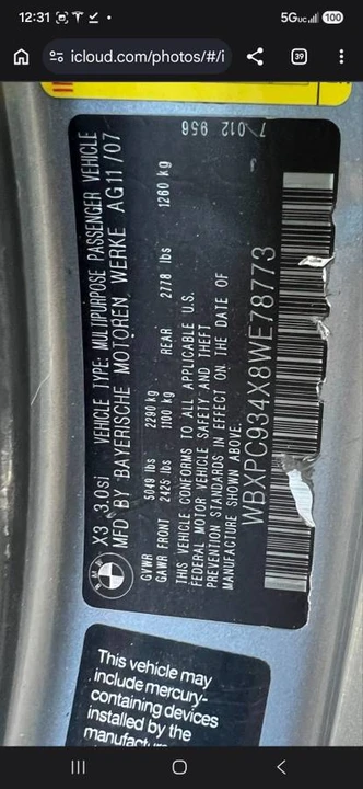 2008 BMW E83 X3 - Image 10 of 11