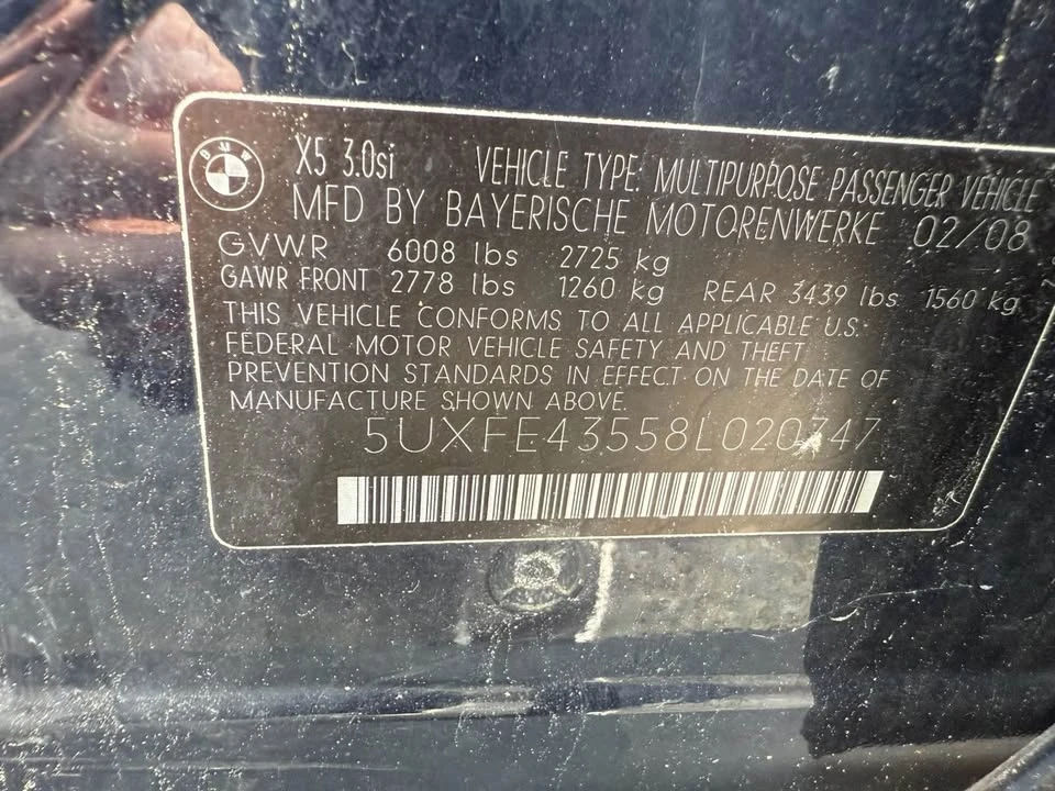 2008 BMW E70 X5 - Image 8 of 8