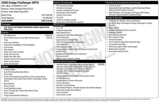 2008 Dodge Challenger SRT8 & 392 3rd Gen - Image 15 of 15