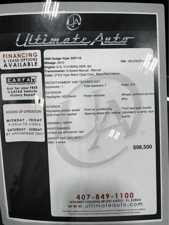 2008 Dodge Viper 4th Gen - Image 4 of 8