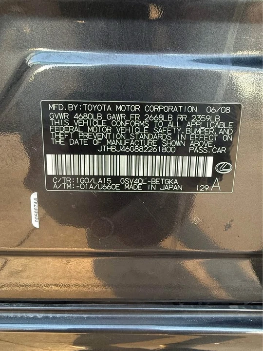 2008 Lexus ES 4th Gen - Image 7 of 9