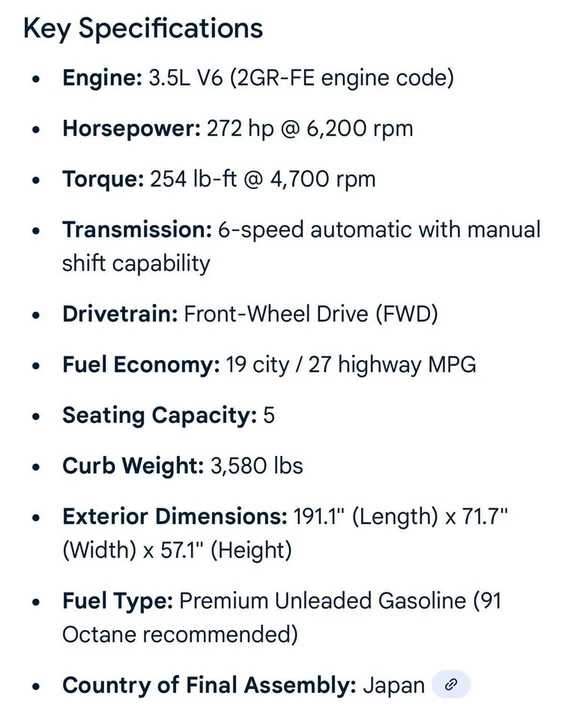 2008 Lexus ES 5th Gen - Image 18 of 18