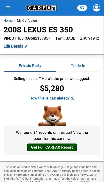 2008 Lexus ES 5th Gen - Image 16 of 16