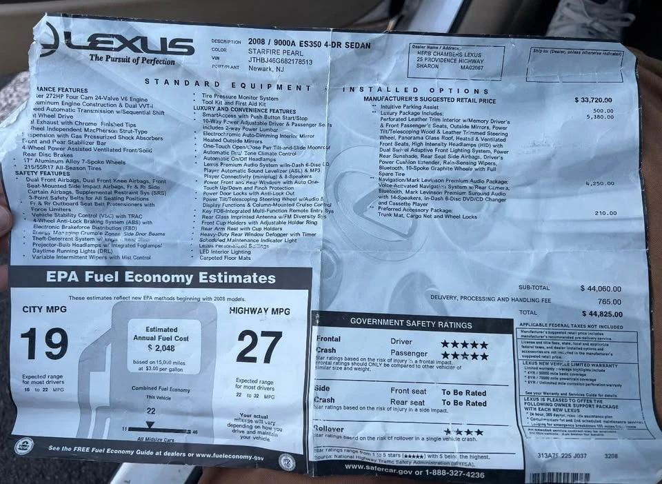 2008 Lexus ES 5th Gen - Image 19 of 19