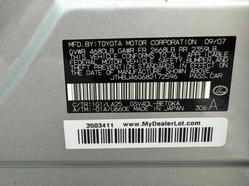 2008 Lexus ES 5th Gen - Image 5 of 10