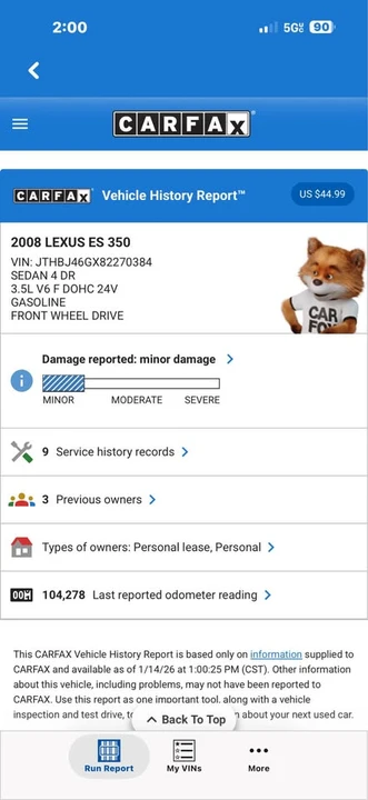 2008 Lexus ES 5th Gen - Image 20 of 20