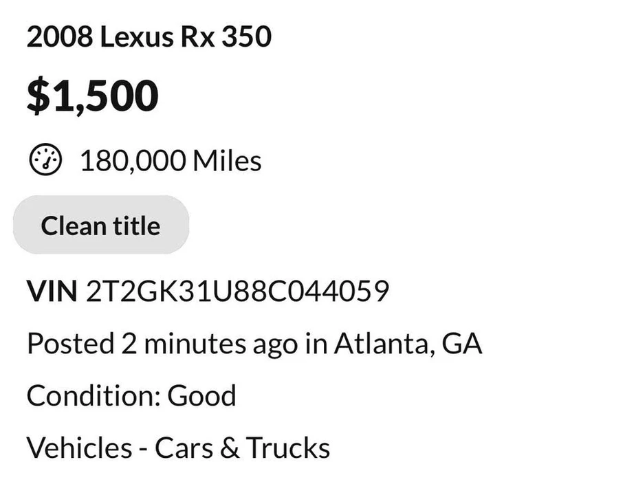 2008 Lexus RX 2nd Gen - Image 7 of 9