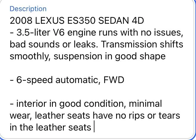 2008 Lexus ES 5th Gen - Image 14 of 15