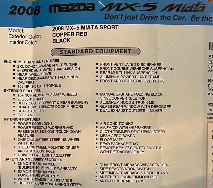 2008 Mazda NC MX-5 Miata - Image 19 of 19