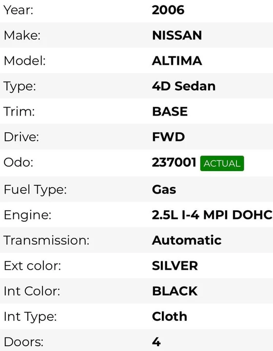 2008 Nissan Altima 4th Gen - Image 8 of 8