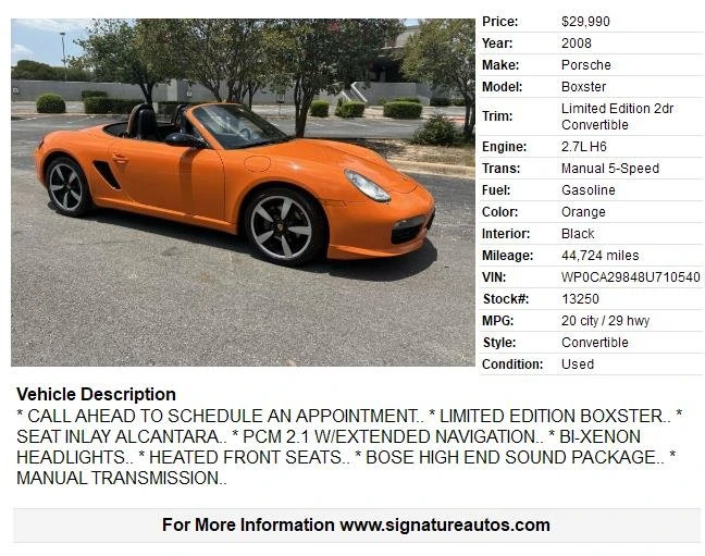 2008 Porsche 987 Boxster - Image 2 of 20
