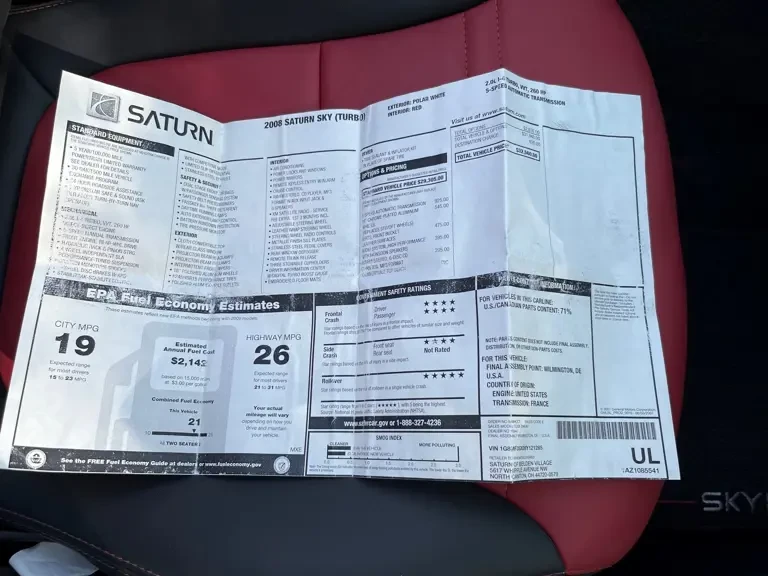 2008 Saturn Sky Red Line - Image 31 of 31