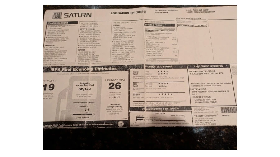 2008 Saturn Sky Red Line - Image 31 of 31