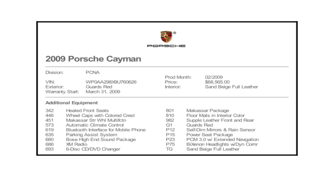 2009 Porsche 987 Cayman - Image 9 of 9