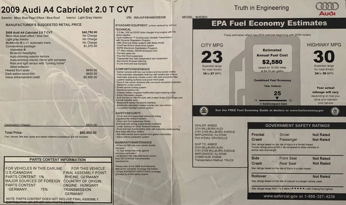2009 Audi B7 A4 - Image 2 of 2