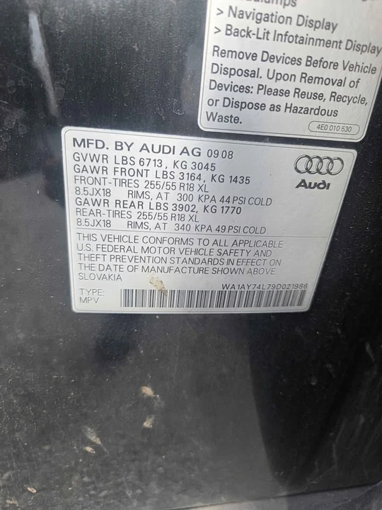 2009 Audi 4L Q7 - Image 16 of 16