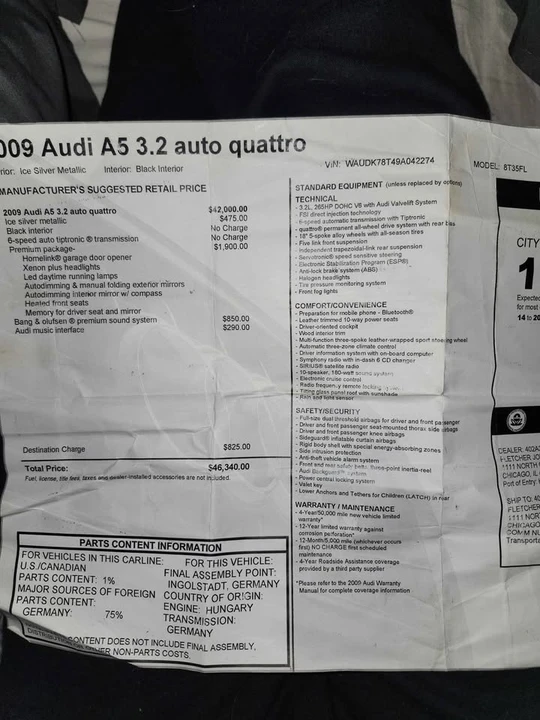 2009 Audi B8 A5 - Image 11 of 12