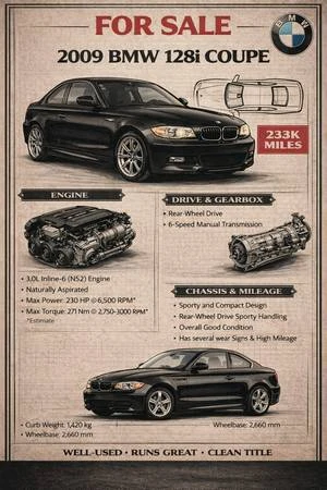 2009 BMW E81/E82/E88 1 Series - Image 2 of 12