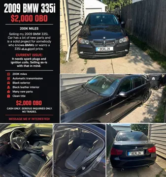2009 BMW 3 Series 335i Sedan 4D