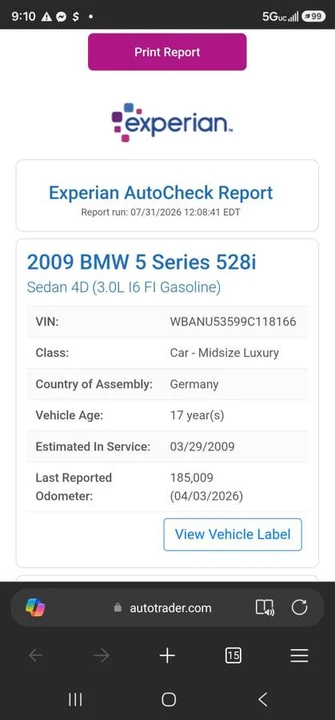2009 BMW E60 5 Series Sedan - Image 14 of 20