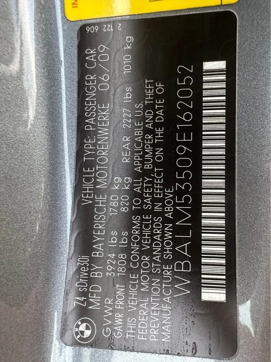 2009 BMW E89 Z4 Roadster - Image 8 of 8