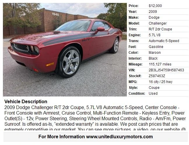 2009 Dodge Challenger 3rd Gen - Image 2 of 20