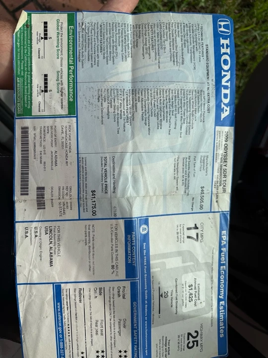 2009 Honda Odyssey - Image 9 of 9