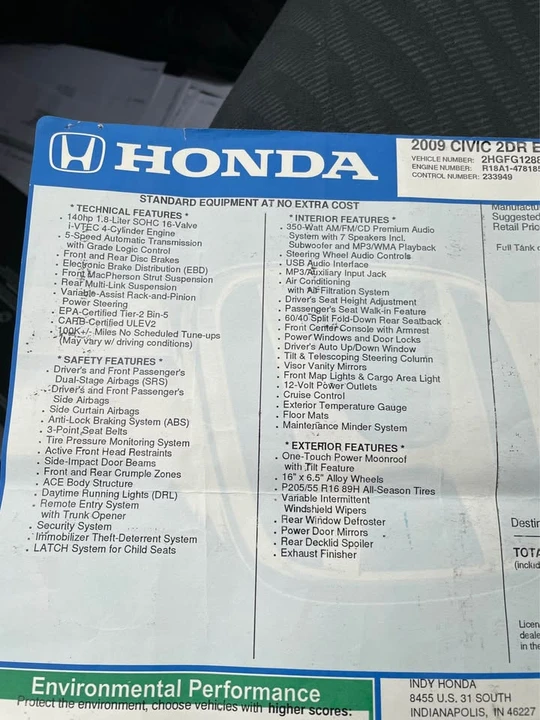 2009 Honda Civic 8th Gen - Image 2 of 9